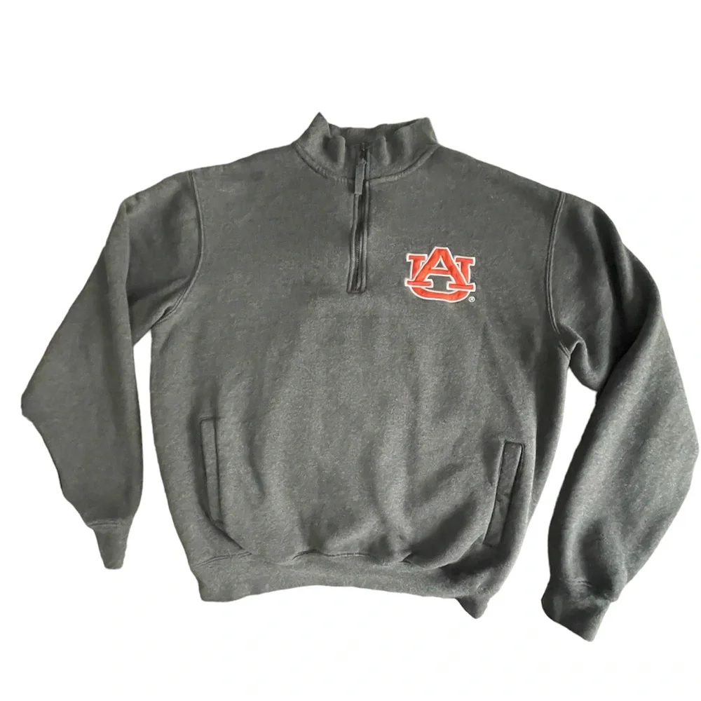 STADIUM ATHLETICS Pullover Woman’s Gray Auburn Tigers Football 1/4 Zip Size M